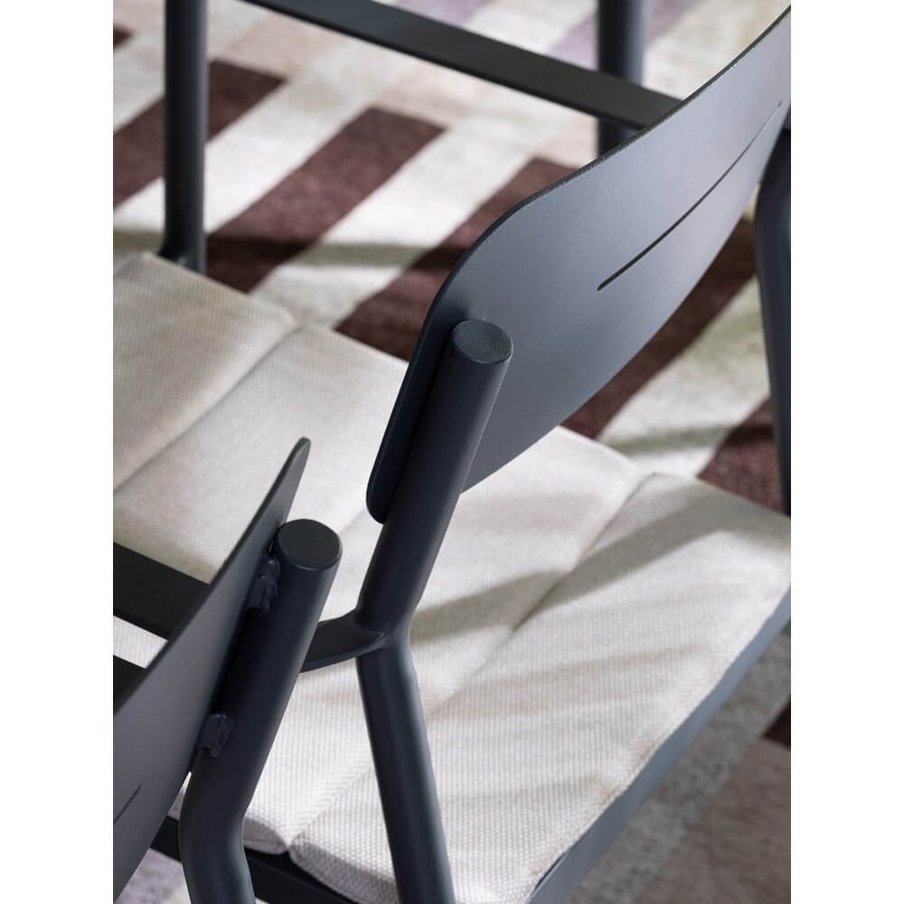 Set 4 Sedie con Braccioli Alluminio Antracite Moderno Esterno - ZANDOR