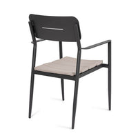 Set 4 Sedie con Braccioli Alluminio Antracite Moderno Esterno - ZANDOR