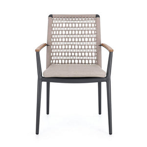 Sedia con braccioli e cuscino antracite - ODELIS