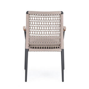 Sedia con braccioli e cuscino antracite - ODELIS