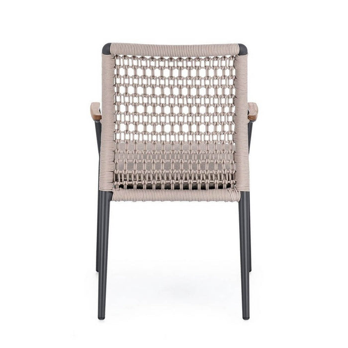 Sedia con braccioli e cuscino antracite - ODELIS