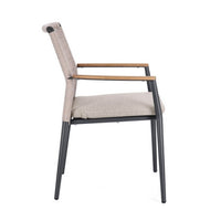 Sedia con braccioli e cuscino antracite - ODELIS