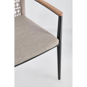 Set 4 Sedie con Braccioli Alluminio Antracite da Esterno - ODELIS