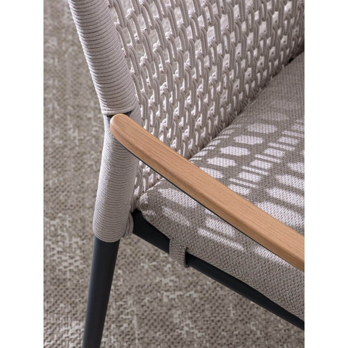 Sedia con braccioli e cuscino antracite - ODELIS