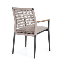 Sedia con braccioli e cuscino antracite - ODELIS