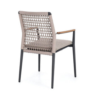 Set 4 Sedie con Braccioli Alluminio Antracite da Esterno - ODELIS