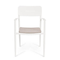 Set 4 Sedie con Braccioli Alluminio Bianco da Interno - RAVINA