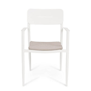 Set 4 Sedie con Braccioli Alluminio Bianco da Interno - RAVINA