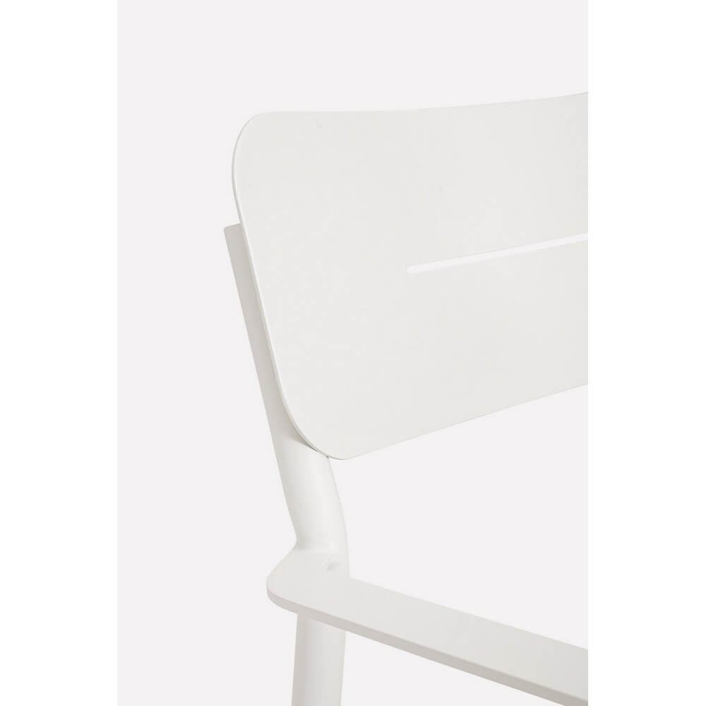 Set 4 Sedie con Braccioli Alluminio Bianco da Interno - RAVINA