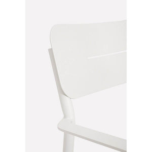 Set 4 Sedie con Braccioli Alluminio Bianco da Interno - RAVINA