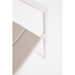 Set 4 Sedie con Braccioli Alluminio Bianco da Interno - RAVINA