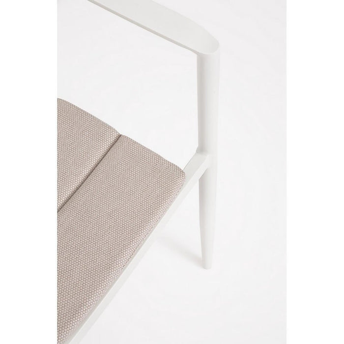 Set 4 Sedie con Braccioli Alluminio Bianco da Interno - RAVINA