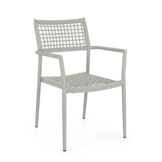 Set 4 Sedie con Braccioli Alluminio Tortora da Esterno - CAELIS