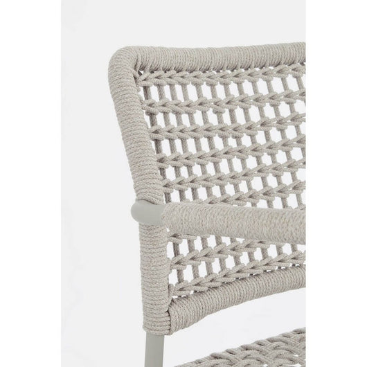 Set 4 Sedie con Braccioli Alluminio Tortora da Esterno - LIOREN