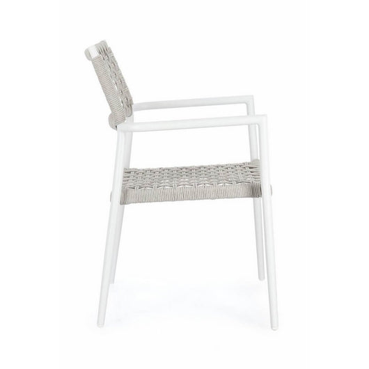 Set 4 Sedie con Braccioli Alluminio Bianco da Esterno - CAELIS