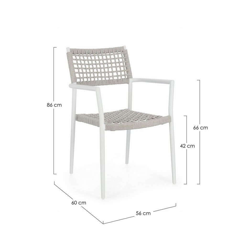 Sedia con braccioli colore bianco - CAELIS