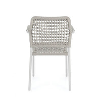 Set 4 Sedie con Braccioli Alluminio Bianco da Esterno - LIOREN