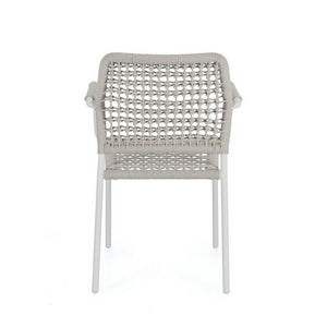 Set 4 Sedie con Braccioli Alluminio Bianco da Esterno - LIOREN