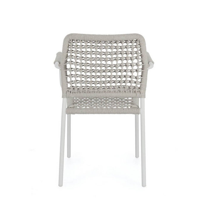 Set 4 Sedie con Braccioli Alluminio Bianco da Esterno - LIOREN