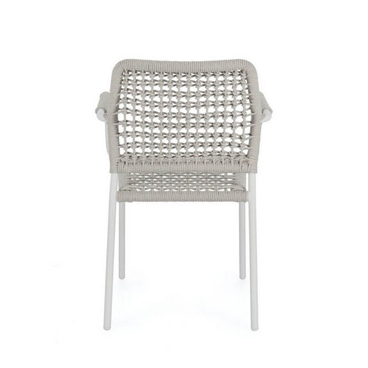 Set 4 Sedie con Braccioli Alluminio Bianco da Esterno - LIOREN