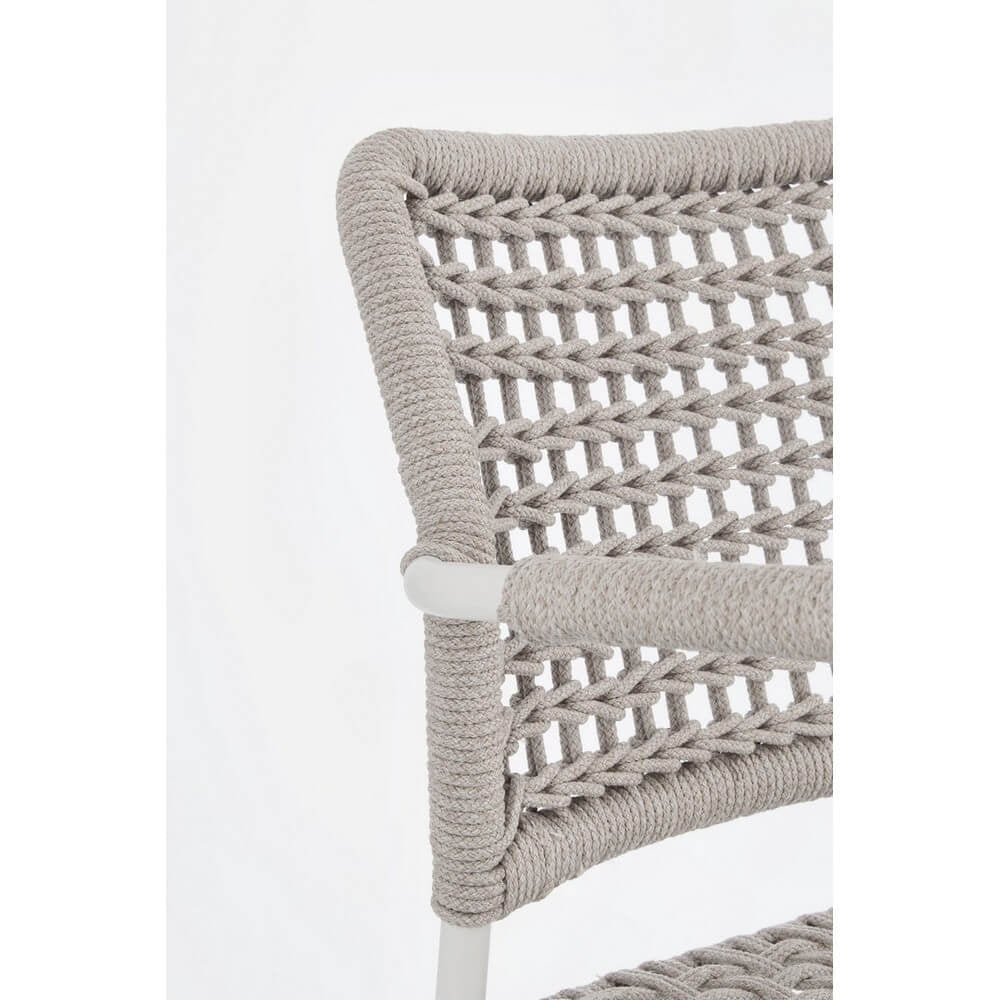 Set 4 Sedie con Braccioli Alluminio Bianco da Esterno - LIOREN