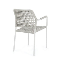 Set 4 Sedie con Braccioli Alluminio Bianco da Esterno - LIOREN