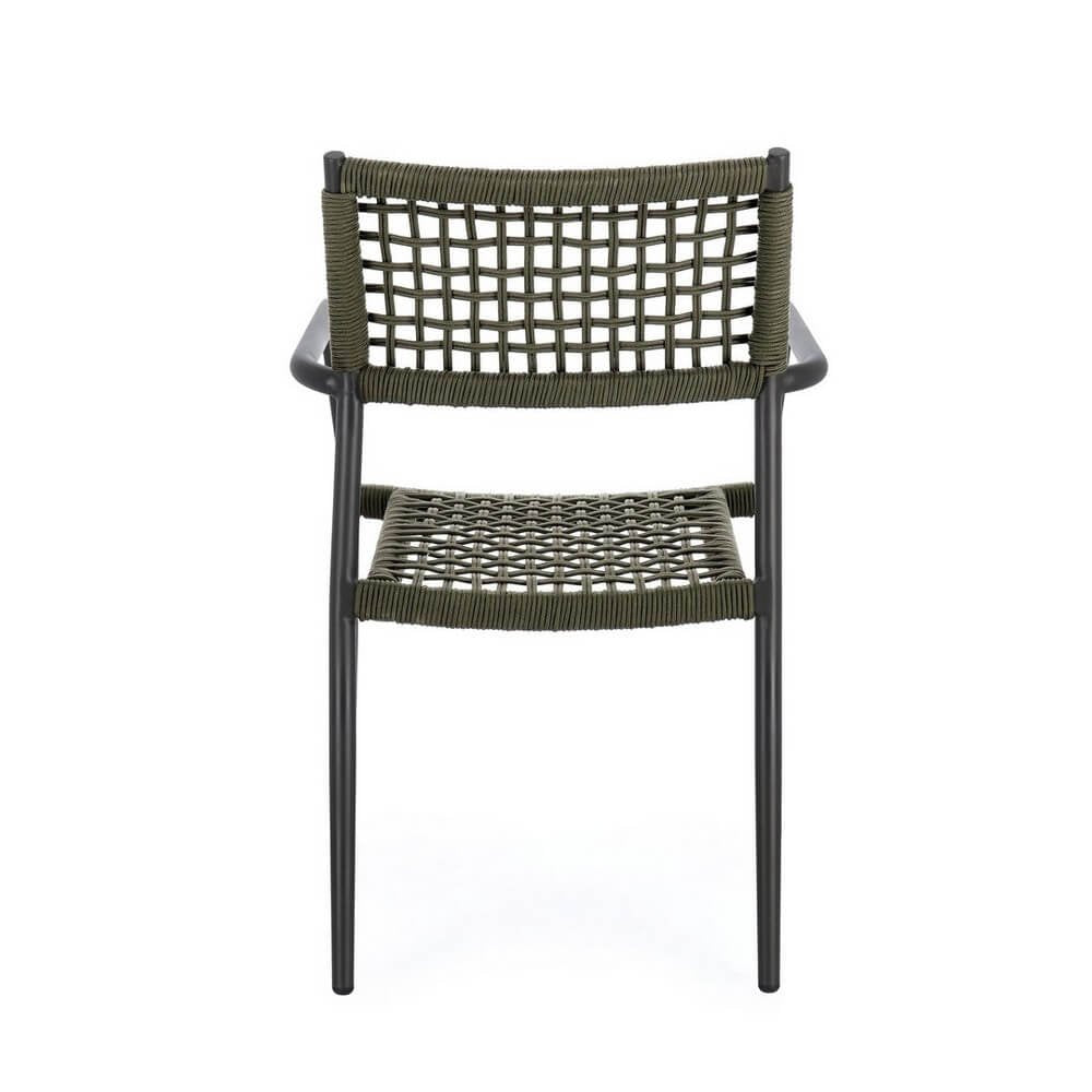 Sedia con braccioli colore antracite e verde - CAELIS