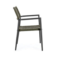 Sedia con braccioli colore antracite e verde - CAELIS