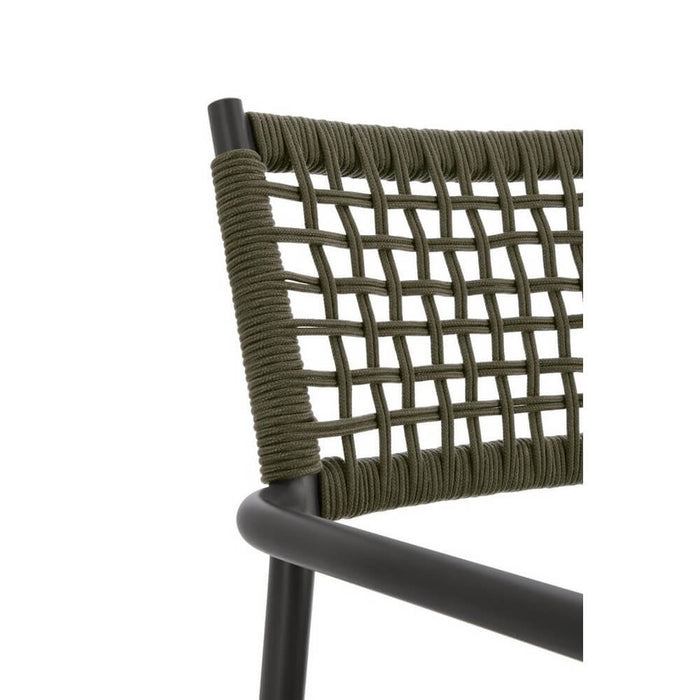 Sedia con braccioli colore antracite e verde - CAELIS