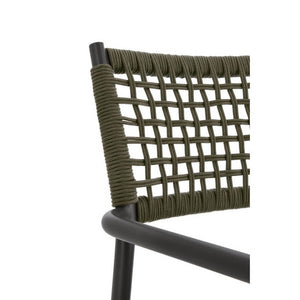 Set 4 Sedie con Braccioli Alluminio Verde da Esterno - CAELIS