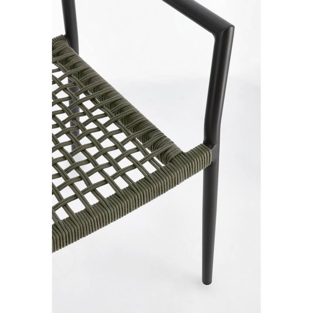 Sedia con braccioli colore antracite e verde - CAELIS