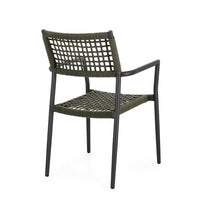 Sedia con braccioli colore antracite e verde - CAELIS