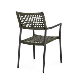 Sedia con braccioli colore antracite e verde - CAELIS