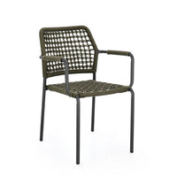 Sedia con braccioli colore antracite e verde - LIOREN