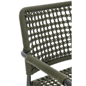 Sedia con braccioli colore antracite e verde - LIOREN