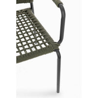 Sedia con braccioli colore antracite e verde - LIOREN