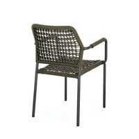 Set 4 Sedie con Braccioli Alluminio Verde da Esterno - LIOREN