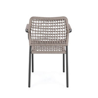 Sedia con braccioli colore antracite e khaki - LIOREN