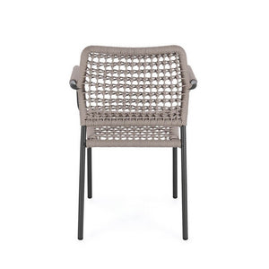 Sedia con braccioli colore antracite e khaki - LIOREN