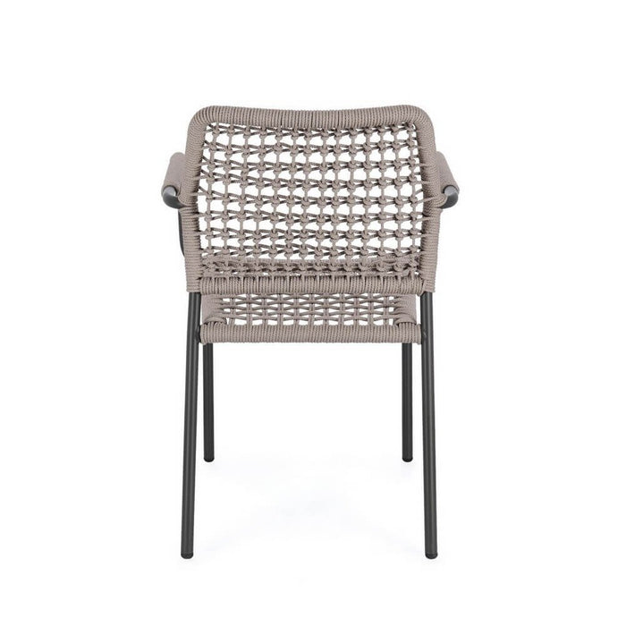 Sedia con braccioli colore antracite e khaki - LIOREN