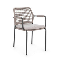 Sedia con braccioli colore antracite e khaki - LIOREN