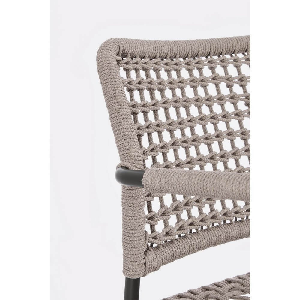 Sedia con braccioli colore antracite e khaki - LIOREN