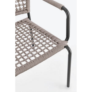 Sedia con braccioli colore antracite e khaki - LIOREN