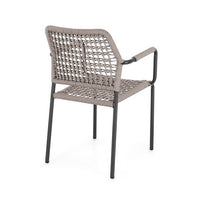 Sedia con braccioli colore antracite e khaki - LIOREN