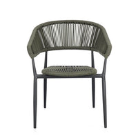 Sedia con braccioli antracite e verde - NAVORA