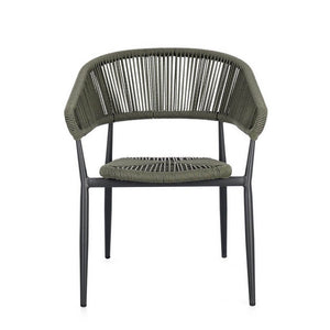 Sedia con braccioli antracite e verde - NAVORA