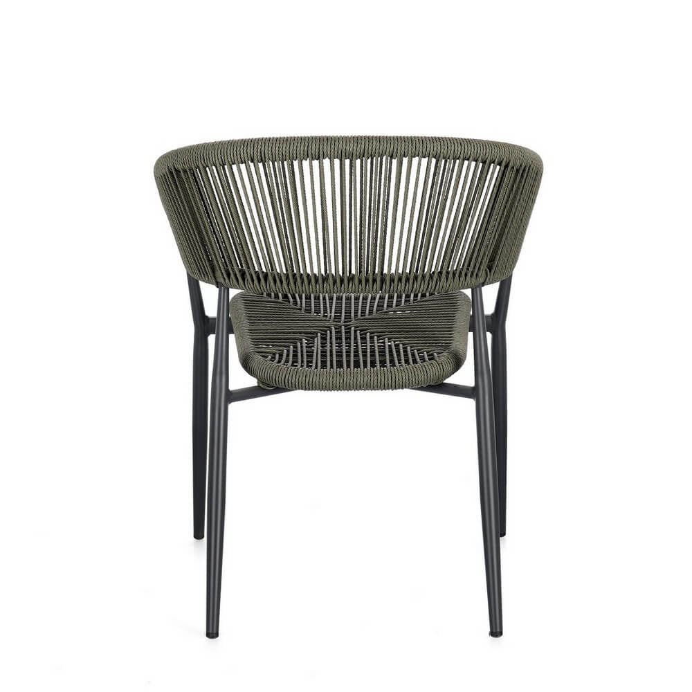 Sedia con braccioli antracite e verde - NAVORA