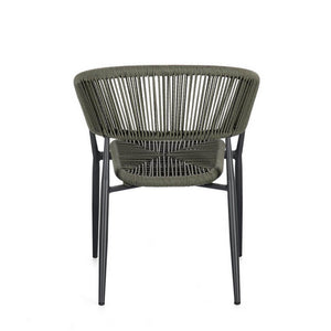 Sedia con braccioli antracite e verde - NAVORA