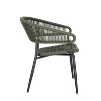 Sedia con braccioli antracite e verde - NAVORA