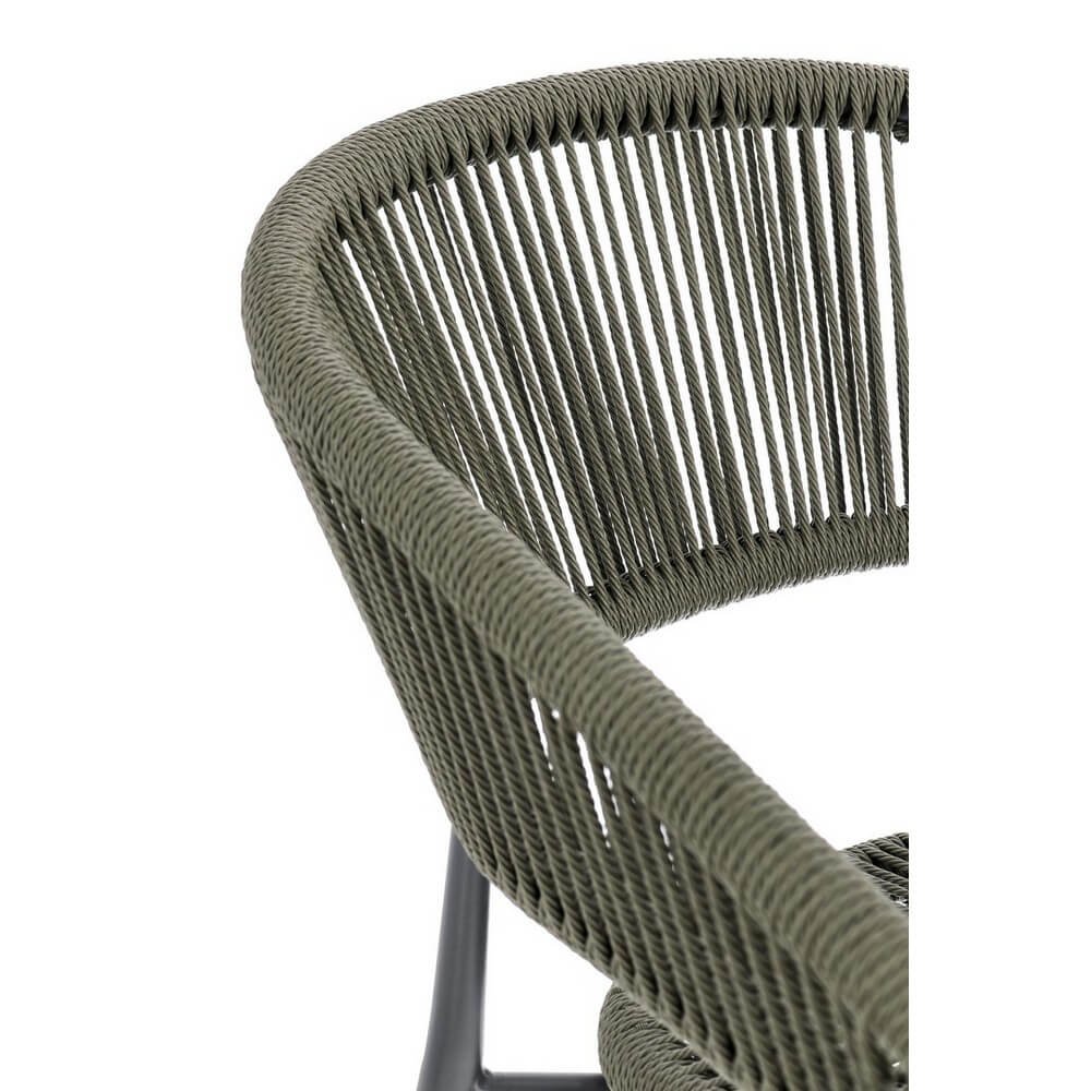 Sedia con braccioli antracite e verde - NAVORA